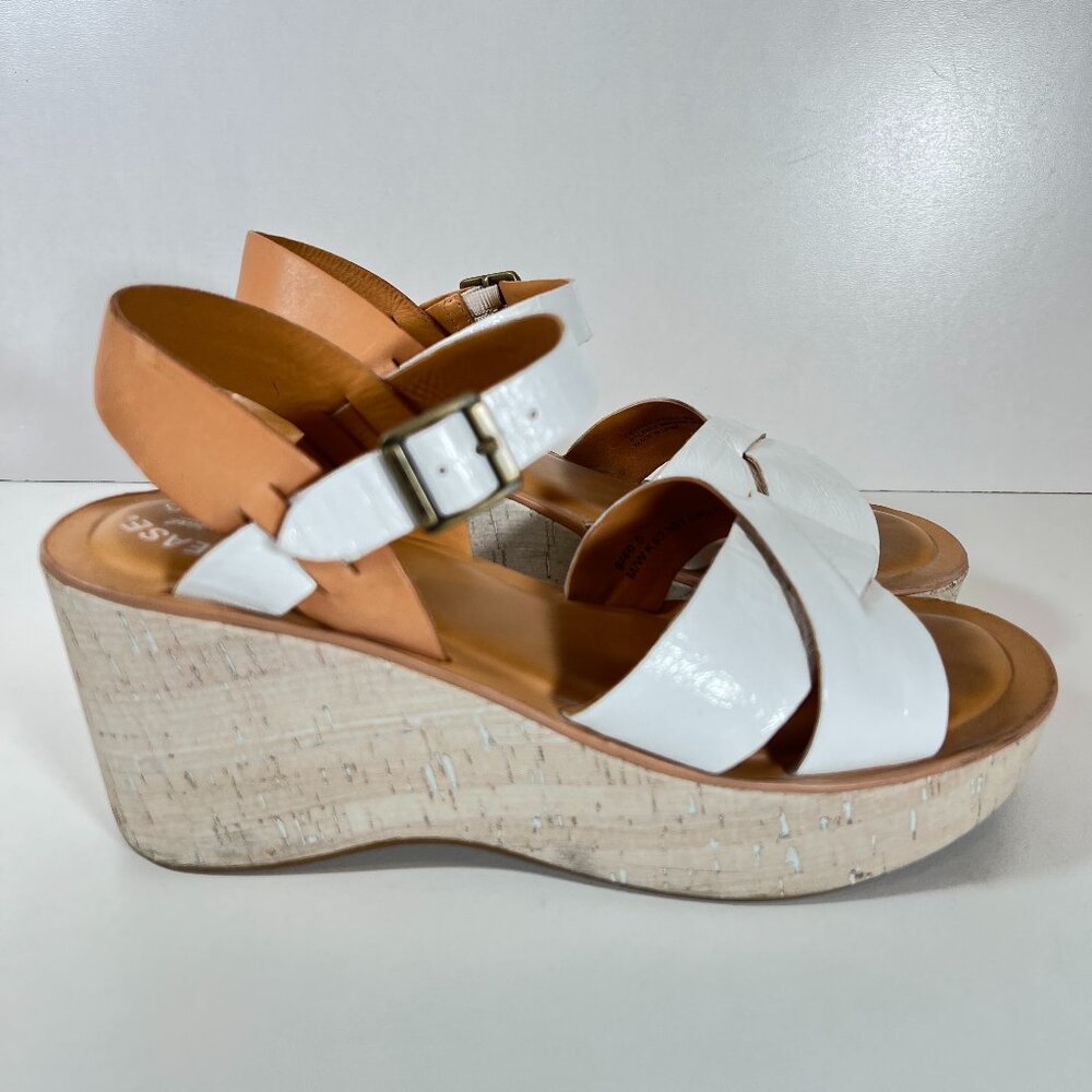 Kork-Ease Wedge Size 9 Great Condition. White, Tan